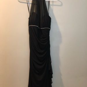 Black formal dress.